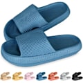 Miniatyrbillede 1 af 5: Damer Tykke Platform Sky Slippers grå blå blå 40-41