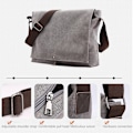Miniatyrbillede 3 af 7: Canvas messenger taske Mode skuldertaske Fritid