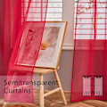 Miniatyrbillede 5 af 5: 2 stk. ensfarvede gardiner (røde--140*137cm)