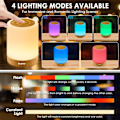 Miniatyrbillede 4 af 5: Sengelampe, RGB Farver & 4 Tilstande LED Berøringslampe, Bærbar Trådløs Dæmpbar Lampe med Timerfunktion