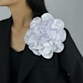 Miniatyrbillede 6 af 8: Stor Blomst Brosche Mode Fransk Badge Satin Dekorativ Nål Green