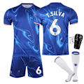 Pikkukuva 1 / 2: Chelsea Lasten Kotipelipaita 2024-2025 kotikenttä t.silva Nro 6 - Sukkasuojat 26 Nro. 6 - Sukkasuojat No. 6 - Sock Guards 26