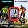 Miniatyrbillede 3 af 5: M3 Mini GPS Cykelcomputer, Trådløs Cykelkilometertæller og Speedometer IPX5 Vandtæt Cykelcomputer med LCD Display Rød