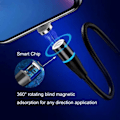 Miniatyrbilde 5 av 5: IC 2-pak 2m 3-i-1 Magnetisk ladekabel rask lading 3A SuperCharge Svart