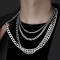 Pikkukuva 6 / 7: Titaani-teräskaulakoru miehille, Cuban Link -ketju 8mm Width 50cm