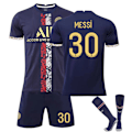 Miniatyrbild 1 av 3: Barn Fotbollströja Neymar jr Nr 10 Mbappe Nr 7 Tröja Fotboll Fotboll Sportkläder #30 #30 4-5Y