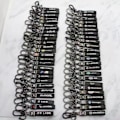 Miniatyrbilde 3 av 5: Personlig metall logo nøkkelring - Herre lær nøkkelring logo Logo Gunmetal Hardware Logo