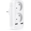 Miniatyrbilde 2 av 5: Multi USB-uttak, 4 i 1 skjøteledning USB-lader med 3 AC-utganger 10A, 2500W og 2 USB-porter, elektrisk vegguttak ideelt for soverom hjemmekontor