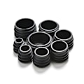 Miniatyrbilde 4 av 5: 10 stk Svarte Plastpropper Endestykker Innsatser Plugger Propper for Runde Rør Hfmqv 25mm