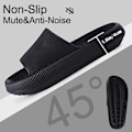 Miniatyrbillede 4 af 6: Damer Tykke Platform Cloud Slippers Khaki Sort svart 42-43