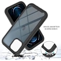 Miniatyrbillede 4 af 4: 10 Pro 5G Helkapsel Hybrid Dobbeltlag Stødsikker 360 Transparent Silikone PC + TPU Sort P