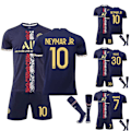 Pikkukuva 2 / 3: Lasten jalkapallopaita Neymar jr nro 10 Mbappe nro 7 Pelipaita Jalkapallo Urheiluvaatteet #10 #10 10-11Y
