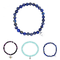 Miniatyrbilde 2 av 2: Hjerteformet Bie Magnetisk Lymfe Meridian Armbånd Vekttap Lapis Lazuli