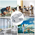 Miniatyrbillede 5 af 6: Dame Tykke Platform Sky Slippers - Himmelblå Grå grå 44-45