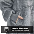 Miniatyrbillede 6 af 7: Hoodie Filt Tæppe - Oversize Hoodie Filt Snuggie Sort sort one size black