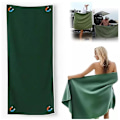 Miniatyrbild 1 av 7: Multifunktionell Magnetisk Badhandduk för Utomhusbruk Mikrofiber Snabbtorkande Rese Camping Green
