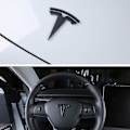 Miniatyrbild 4 av 5: 3x Matt Svart T-Logotyp Huv Bagageutrymme-Rattmärke för Tesla Model Y sjx