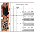 Miniatyrbillede 4 af 4: Dame Halter Neck Rygløs En-delt Badedragt Monokini Leopard Leopard M