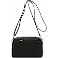 Miniatyrbillede 1 af 5: (Sort) Triple Zip Lille Crossbody Taske Små Crossbody Tasker Mobiltelefonpung Håndtasker Black
