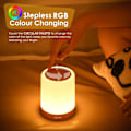 Miniatyrbillede 3 af 5: Sengelampe, RGB Farver & 4 Tilstande LED Berøringslampe, Bærbar Trådløs Dæmpbar Lampe med Timerfunktion
