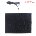 Miniatyrbillede 1 af 5: 7 Størrelser USB Varme Kulfiber Varmeplade Opvarmet Jakke Vest Sort 20*15cm Sort Black 20*15cm
