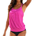Miniatyrbilde 4 av 5: Badedraktshortssett for kvinner Push-Up Bikini Badedrakt Strandklær Rose Rød Rose Rød M Rose Red