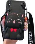 Iphone 13 Pro Max Fodral Söt katt med crossbody-snodd