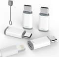 4-pakning Lightning til USB C-adapter for iPhone 15/16/17 Pro/17 Pro Max, for iPhone 17/16 lader, 17/16 tilbehør, rask lading og dataoverføring