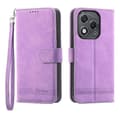 For Honor 400 Lite 5G Etui Linjer Præg Pung Læder Telefoncover (Lilla)