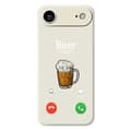 Til iPhone 17 Air-deksel med ølmønstertrykk, rett kant, TPU-telefonbakdeksel - Beige