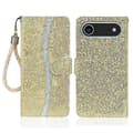 For iPhone 17 Air Case PU Leather Wallet Card Slots Glitter Phone Cover