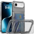 iPhone 17 Air läpinäkyvä kotelo PC+TPU puhelinkotelo korttipidike jalusta