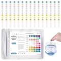 50-pack 9-i-1 pH-testremsor – Vattentest för dricksvatten, pool, mäter hårdhet, klor, koppar, järn, nitrat, nitrit och alkalinitet