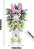 Miniatyrbild 2 av 5: Easter Wreath in Rabbit Shape - Decorative Easter Bunny Wreath for Front Door, Wall & Window, Cute Easter Decoration