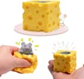 1 / 2 / 4-Pack Mouse in Cheese Squishy - Soft Stress Toy & Decompression Toy for Anxiety Relief, Squeeze Toy (Random Mouse Color) 2-Pack