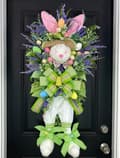 Miniatyrbild 1 av 5: Easter Wreath in Rabbit Shape - Decorative Easter Bunny Wreath for Front Door, Wall & Window, Cute Easter Decoration
