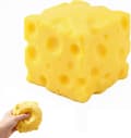Blød Gul Ost Squishy - 5 cm Langsomt Stigende Stresslegetøj, Sensorisk Klemmebold & Dekompressionlegetøj til Børn & Voksne