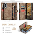 Miniatyrbild 2 av 5: Samsung Galaxy S25 Edge 5G Skal CaseMe 008 Avtagbar Multifunktionell Läder Brun