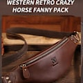 Miniatyrbild 3 av 4: Bull Captain Retro Crazy Horse Läder Herr Midjeväska Axelväska Crossbody Väska Kaffe
