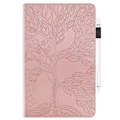 Miniatyrbild 2 av 5: Samsung Galaxy Tab S9 / S9 FE Skal i Läder - Life Tree Series Horisontell Flip Roséguld