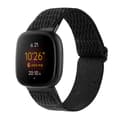 För Fitbit Versa 4 / Sense 2 Universal Wave Nylon Watch Band Black