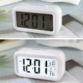 Miniatyrbild 1 av 7: Temperaturtyp Lazy Snooze Alarm Mute Bakgrundsbelyst Elektronisk Klocka (Vit)