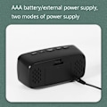 Miniatyrbild 5 av 6: Batteridriven LED-klocka med dubbla funktioner, rektangulär svart yta vitt ljus