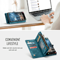 Miniatyrbild 4 av 5: Samsung Galaxy S25 Edge 5G Skal CaseMe 008 Avtagbar Multifunktionell Läder Blå