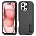 iPhone 16 Pro Rugged Skal PC + Silikon med Hållare Svart