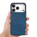 Miniatyrbild 3 av 7: iPhone 18 Pro Max / iPhone 17 Pro Max Vintage Läder PC Bakskydd Skal Blå