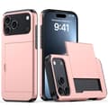 iPhone 18 Pro / iPhone 17 Pro Skal med Stötskydd och Kortfack Roséguld
