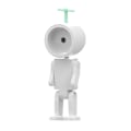Miniatyrbild 1 av 8: Mini Astronaut Magnetisk LED Nattlampa Skrivbord Byggsten Prydnader Skrivbordslampa, Färg: Rund Vit