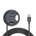 USB 3.0 + USB-C + SD/MMC Grommet Hub - 1.2m Kabel, 5Gbps Übertragung, Einfache Installation für 60mm Tischlöcher