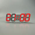 6609 3D Stereo LED-väckarklocka Vardagsrum 3D Väggklocka, Färg: Röd